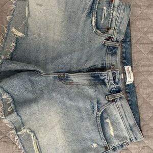 Abercrombie & Fitch Distressed Blue Denim Shorts